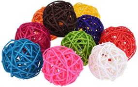 img 4 attached to 🐦 Keersi 10pcs Rattan Balls Bird Toy - DIY Accessories for Parrots, Budgies, Cockatiels, and More - Cage Decoration with Random Color Assortment