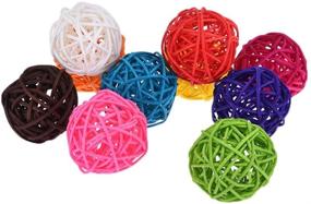 img 1 attached to 🐦 Keersi 10pcs Rattan Balls Bird Toy - DIY Accessories for Parrots, Budgies, Cockatiels, and More - Cage Decoration with Random Color Assortment