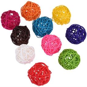 img 2 attached to 🐦 Keersi 10pcs Rattan Balls Bird Toy - DIY Accessories for Parrots, Budgies, Cockatiels, and More - Cage Decoration with Random Color Assortment