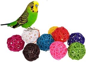 img 3 attached to 🐦 Keersi 10pcs Rattan Balls Bird Toy - DIY Accessories for Parrots, Budgies, Cockatiels, and More - Cage Decoration with Random Color Assortment