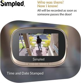 img 2 attached to 📷 SIMPLED 4.3 inch LCD Digital Door Viewer - 170 Degree Smart Video Camera Doorbell Peephole with Lithium Battery, Night Vision, Motion Detection and Chime