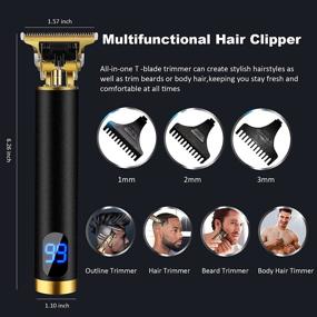 img 2 attached to WISEHILL Hair Clippers for Men: Professional Trimmer, T-Blade Edgers, Zero Gap Liners, Cordless & Rechargeable with LED Display - Perfect Christmas Gifts