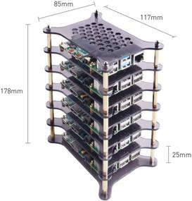 img 1 attached to 🔥 Корпус GeeekPi на 6 уровней для Raspberry Pi кластера с радиаторами - стопочный корпус-оболочка для Raspberry Pi 4/3/2 Model B и Raspberry Pi 3 Model B+ (коричневый)