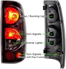 img 3 attached to ZMAUTOPARTS Tail Brake Lights Rear Lamps - Black - 1999-2006 Chevy Silverado / 1999-2003 GMC Sierra Pickup
