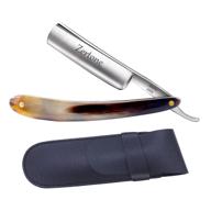 🪒 zertone high-end horn scale straight razor - 440c stainless steel blade, cutthroat edge for barbers logo