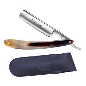 img 4 attached to 🪒 Zertone High-End Horn Scale Straight Razor - 440C Stainless Steel Blade, Cutthroat Edge for Barbers