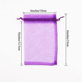 img 2 attached to 🎁 SumDirect 110Pcs 4x6 Inches Sheer Drawstring Organza Pouches in Mixed Colors for Jewelry, Wedding, Party, Christmas Gifts