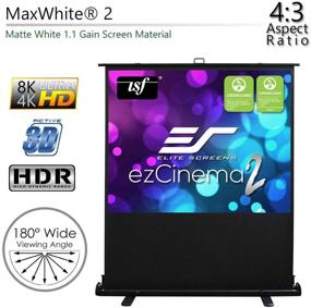 img 3 attached to Elite Screens ezCinema 2 84-Inch Projector Screen: Portable & Scissor Backed, Perfect for Home Theater, Office or Classroom Projection - Includes Carrying Bag & 2-Year Warranty