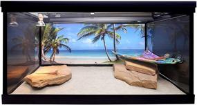 img 1 attached to 🌴 Carolina Custom Cages Tropical Reptile Habitat Background with Palm Trees, 15.75 x 36 inches