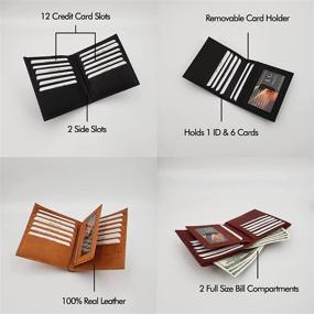 img 3 attached to Men's Leather Wallets - Authentic European Design with Removable Accessories