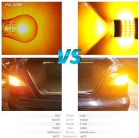 img 1 attached to Super Bright LUYED LED Bulbs with Projector: 2 X 900 Lumens, 78-EX Chipsets for Turn Signal, Amber - 3056, 3156, 3057, 3157