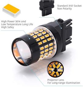 img 3 attached to Super Bright LUYED LED Bulbs with Projector: 2 X 900 Lumens, 78-EX Chipsets for Turn Signal, Amber - 3056, 3156, 3057, 3157