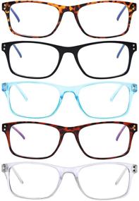 img 4 attached to Pack of 5 Blue Light Blocking Reading Glasses with Spring Hinges for Women and Men - Anti-UV Ray Readers (Assorted Colors, 1.75X)