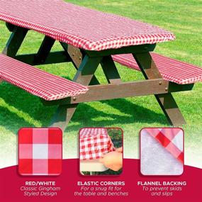 img 2 attached to 🏕️ Elastic Fitted Camping Picnic Tablecloth