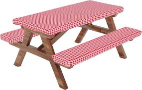 img 4 attached to 🏕️ Elastic Fitted Camping Picnic Tablecloth