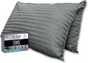 img 4 attached to 🛏️ Mirage Grey Damask Stripe Sateen 100% Cotton Soft Standard Size Pillowcases Set - Hotel Quality Pre-Shrunk & Fade Resistant Bedding Sheets - 2 Piece Set