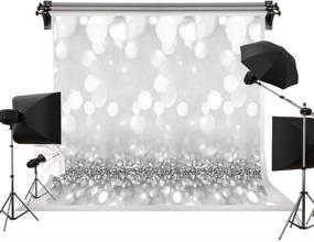 img 4 attached to 📸 Glitter Silver Photography Studio Backdrops - Kackool 7ftx5ft Ideal for Baby Birthdays, Parties, and Weddings