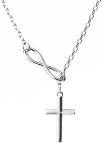 img 4 attached to 🔗 Eternal Series: Premium Rhodium Silver Plated Infinity Pendant Necklace with Cross - Christian Heirloom - Ideal Christmas Gift