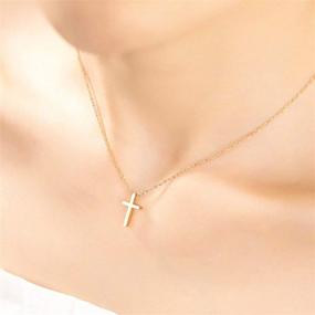 img 1 attached to 👑 Stylish and Elegant HXYHJY 18K Gold Plated Cross Necklace: Exquisite Cross Pendant Necklaces for Women