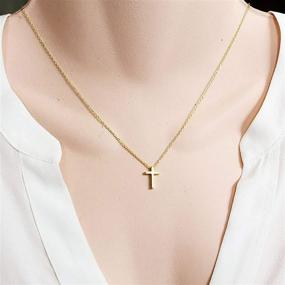 img 2 attached to 👑 Stylish and Elegant HXYHJY 18K Gold Plated Cross Necklace: Exquisite Cross Pendant Necklaces for Women