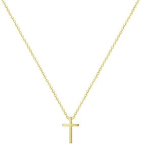 img 4 attached to 👑 Stylish and Elegant HXYHJY 18K Gold Plated Cross Necklace: Exquisite Cross Pendant Necklaces for Women