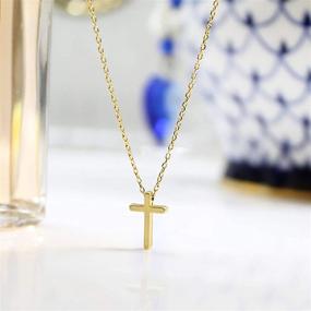 img 3 attached to 👑 Stylish and Elegant HXYHJY 18K Gold Plated Cross Necklace: Exquisite Cross Pendant Necklaces for Women