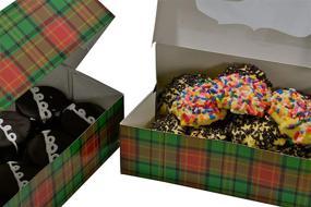 img 3 attached to Delightful Christmas Cookie Gift Boxes: Green and Red Plaid, 8 Inch Rectangle (Set of 12) – Ideal for Holiday Gift Giving and Party Favors!