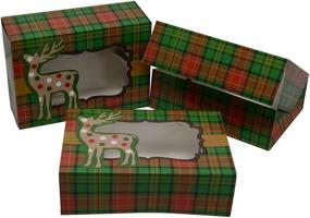 img 2 attached to Delightful Christmas Cookie Gift Boxes: Green and Red Plaid, 8 Inch Rectangle (Set of 12) – Ideal for Holiday Gift Giving and Party Favors!