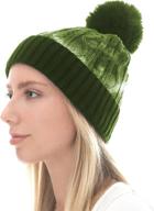 🎅 winter tie dye christmas striped cuffed pom knit soft thick beanie skully hat by the hat depot логотип