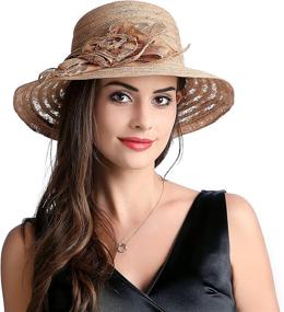 img 1 attached to 🌺 DANTIYA Lace Summer Sun Hat for Beach, Kentucky Derby, Church Dress - Bucket Hat