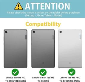 img 3 attached to Чехол SIBEITU для Lenovo Tab M8 FHD/HD 2020/2019 с защитной пленкой для экрана - защитный чехол Lenovo Smart Tab M8 с держателем для ручки, подставкой и ремешком - жесткий прочный зеленый чехол для планшета.