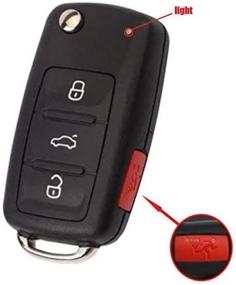 img 3 attached to Volkswagen GTI Jetta Eos Golf 2011-2016 Remote Key Shell Cover Car Key Case 🔑 Fob Housing - Uncut 3+1 Panic 4 Button Folding Flip | P/N: NBG010180T, 5K0837202A, 5K0837202AE