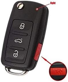 img 2 attached to Volkswagen GTI Jetta Eos Golf 2011-2016 Remote Key Shell Cover Car Key Case 🔑 Fob Housing - Uncut 3+1 Panic 4 Button Folding Flip | P/N: NBG010180T, 5K0837202A, 5K0837202AE