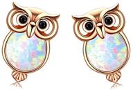 🦉 cinily animal opal earrings gold plated stud jewelry for women and girls - owl/whale/fish bone design, ocean sea jewelry gift for her logo