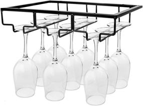 img 4 attached to Gonioa Stemware Rack: Convenient Under Cabinet Metal Wine Glass Holder for Kitchen, Bar & Cabinet Storage (Black, 3 Rows)