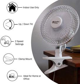 img 4 attached to 🌬️ Stay Cool and Comfortable Anywhere with Comfort Zone CZ6C 6-inch Quiet Portable Indoor 2-Speed Desk Fan (2pk)