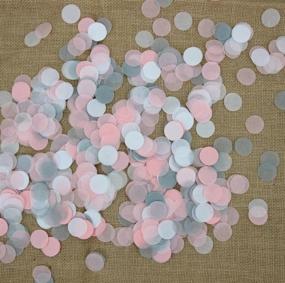 img 1 attached to 🎀 5000-Piece Mybbshower Pink Gray White Tissue Paper Confetti: Perfect for Baby Girl Shower & Birthday Table Decor