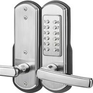 🔒 enhanced security keyless door lock - mechanical lock with digital code, advanced keypad entry, combination door handle - push button design, durable stainless steel 304 - no deadbolt, requires additional hole drilling логотип