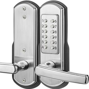 img 4 attached to 🔒 Enhanced Security Keyless Door Lock - Mechanical Lock with Digital Code, Advanced Keypad Entry, Combination Door Handle - Push Button Design, Durable Stainless Steel 304 - No Deadbolt, Requires Additional Hole Drilling