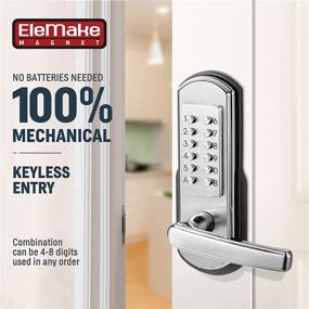 img 3 attached to 🔒 Enhanced Security Keyless Door Lock - Mechanical Lock with Digital Code, Advanced Keypad Entry, Combination Door Handle - Push Button Design, Durable Stainless Steel 304 - No Deadbolt, Requires Additional Hole Drilling