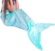 🧜 pixiecrush mermaid tail blanket - snuggle blanket for teenagers, adults & kids - thick, plush, super comfy fleece – double stitching, feet-warming design (small, shiny green) logo