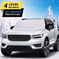 ❄️ ultimate winter protection: car windshield snow cover with magnetic edge - 4 layers of defense against snow, ice, and frost - fits most vehicles! logo