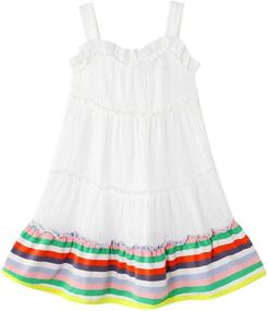 img 4 attached to HILEELANG Girl Summer Beach Dress: Stylish Halter Neck Sleeveless Tank Outfit Sundress for Girls 1-12Y