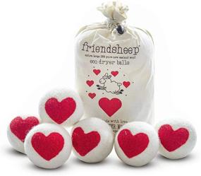 img 2 attached to ❤️ Friendsheep Red Heart Wool Dryer Balls - 6 Pack XL Organic Premium Reusable Cruelty Free Handmade Fair Trade - No Lint Fabric Softener for Eco-friendly Laundry - One Love