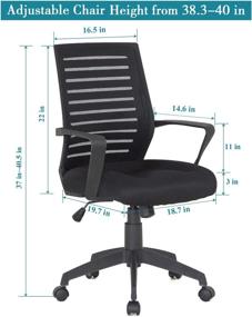 img 1 attached to 🪑 VECELO Premium Mesh Chair with 3D Surround Padded Seat Cushion - Ideal for Task, Desk, and Home Office Work - Black