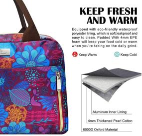 img 2 attached to 👜 Insulated Lunch Tote Bag for Women and Men – Lunch Bags Organizer for Office, Beach, Fishing, Picnic, and Party (Purple)