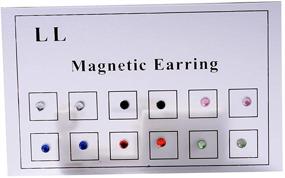 img 1 attached to Магнитные серьги для пирсинга ювелирных изделий из циркония, многоцветный