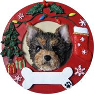 pets yorkie personalized christmas ornament logo