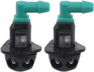 pair of driver side and passenger side windshield washer nozzle sprayers by newyall - set of 2 logo