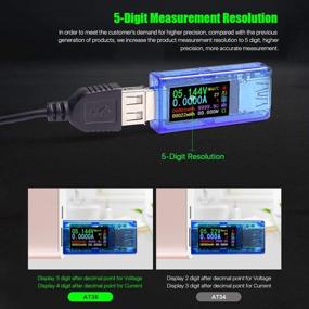 img 1 attached to 🔌 AT35 USB 3.0 Tester Power Meter: Voltage, Current & USB Capacity Detector with IPS Color Display